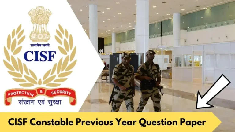 CISF Constable Fireman Question Paper PDF