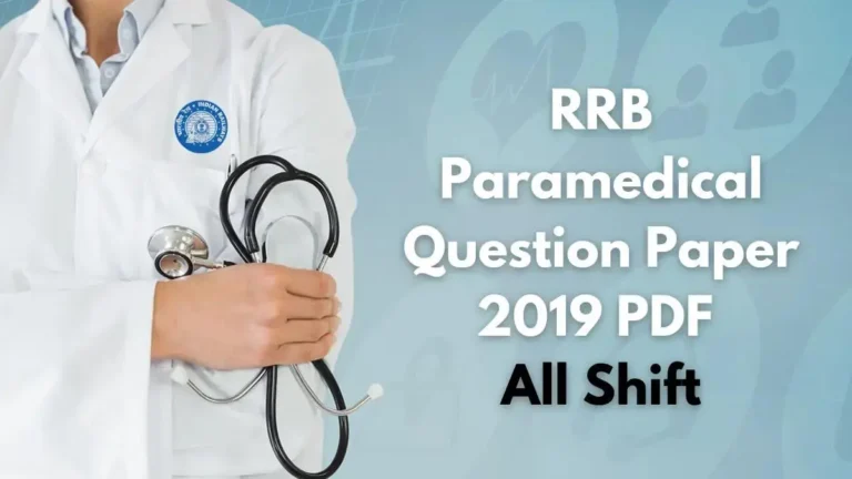 RRB Paramedical Question Paper 2019 PDF