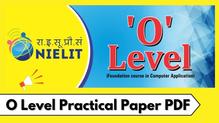 O Level Practical Paper PDF