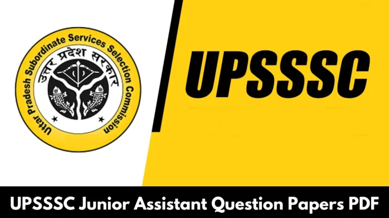 UPSSSC Junior Assistant Previous Year Question Papers PDF