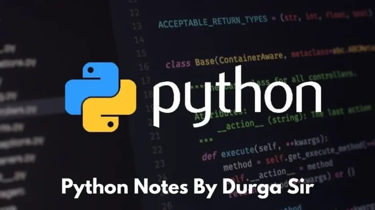 Python Notes By Durga Sir