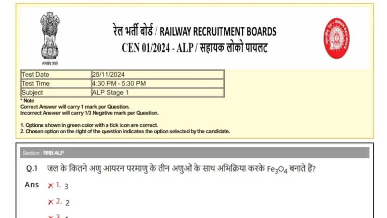 RRB ALP Question Paper 2024 PDF